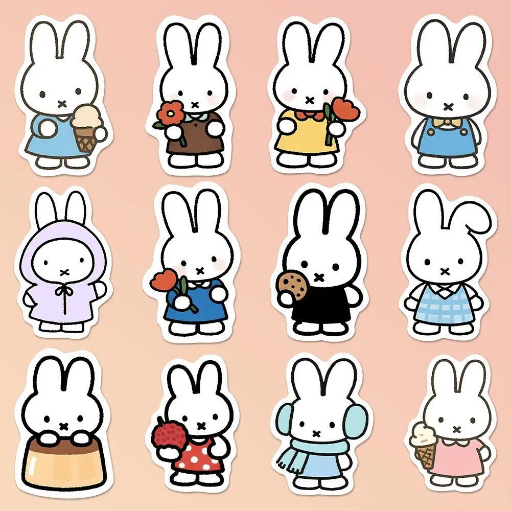 80PCS Kawaii Miffy Cute Sticker Decoration Card DIY Water Cup Phone Refrigerator Luggage Waterproof Stickers Gift Toy for Girl - view 5