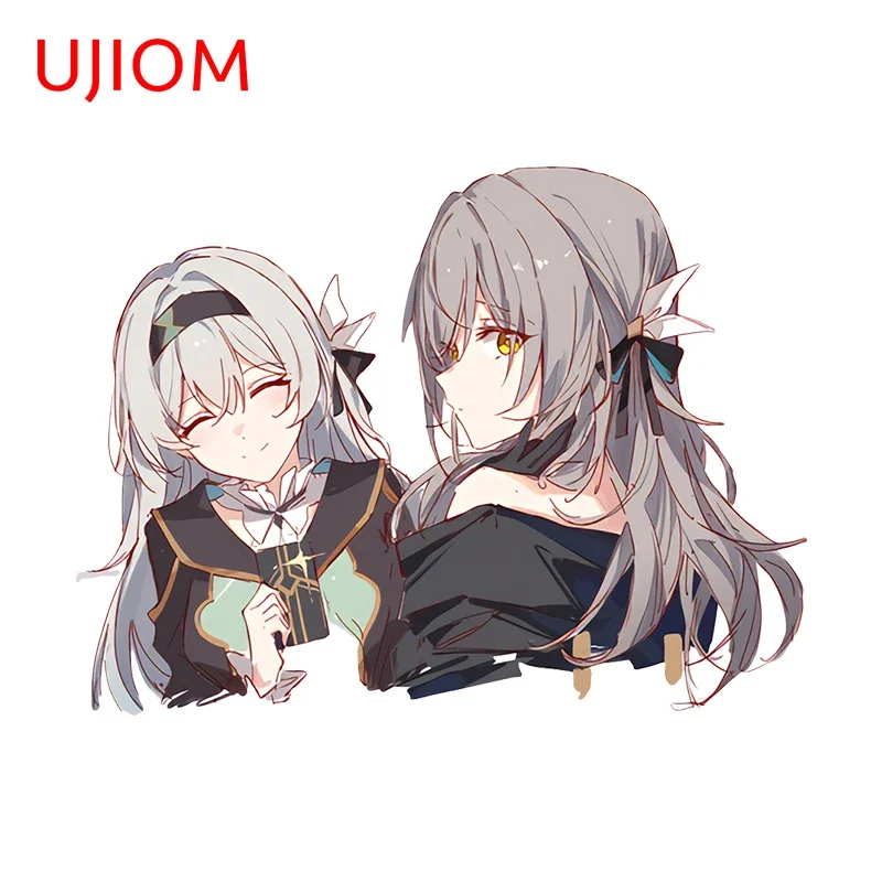 UJIOM 13cm X 9.8cm Firefly Stelle Two Anime Girl 3D Wall Stickers Cupboard Decal Lovely Kitchen Home Decoration Wallpapers