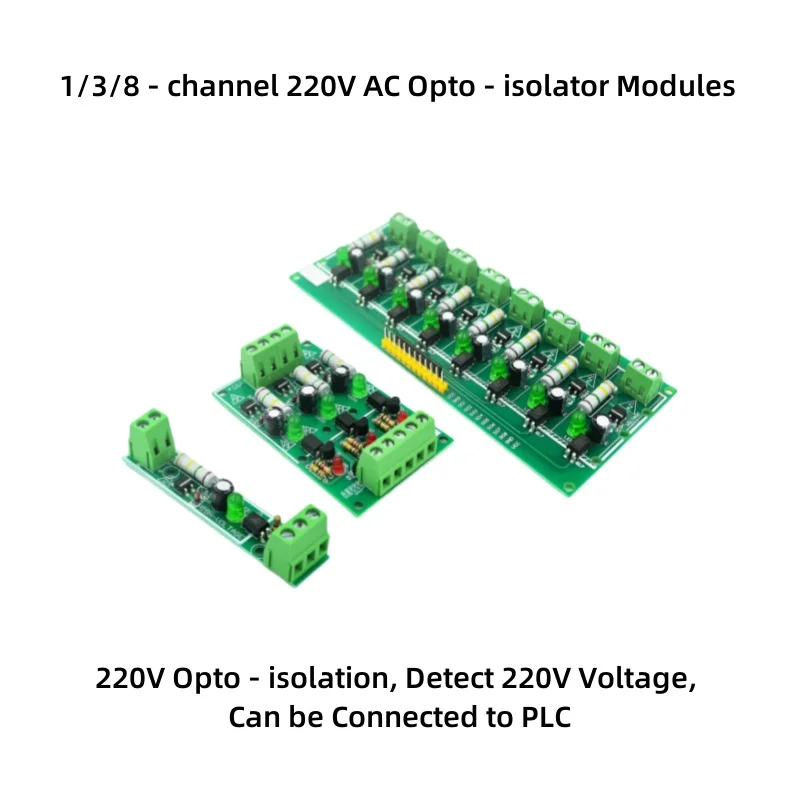 

1/3/8-channel 220V AC Optical Coupler Module 220V Optical isolation 220V Voltage Detection Compatible with PLC