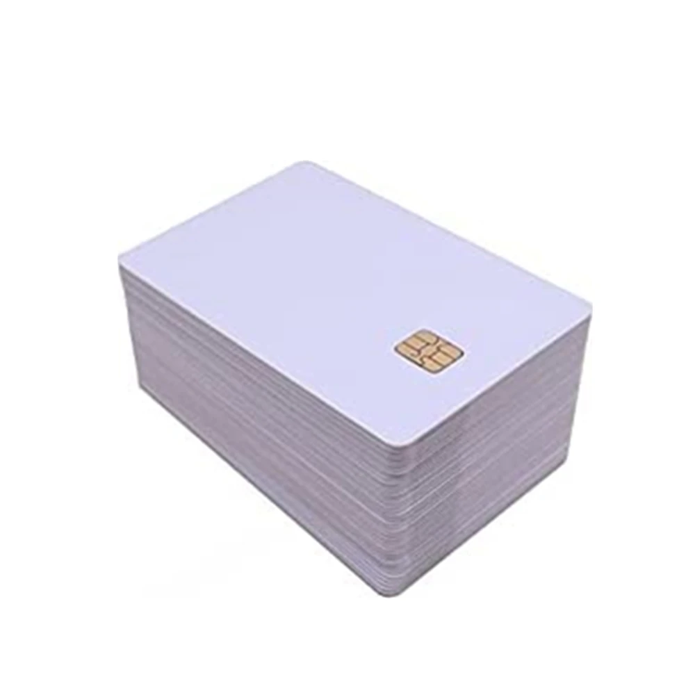 Смарт-карта SLE4442, чип для контакта с интегральной схемой, 5/16 дюймов, 2 трека, с магнитной полосой Hico, 2 в 1, без рисунка, ПВХ, 10 шт./партия