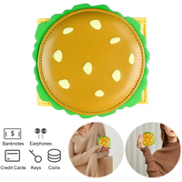 Burger Shaped Bifold Wallet RFID Blocking Coin Purse PU Leather Small Wallet for Women Girls