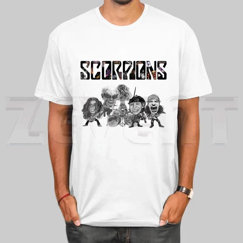 Scorpions Music Metal Rock Band T-shirt For Men Short Sleeve Casual Men Tops Anime T Shirt Printed white t shirt women Tees