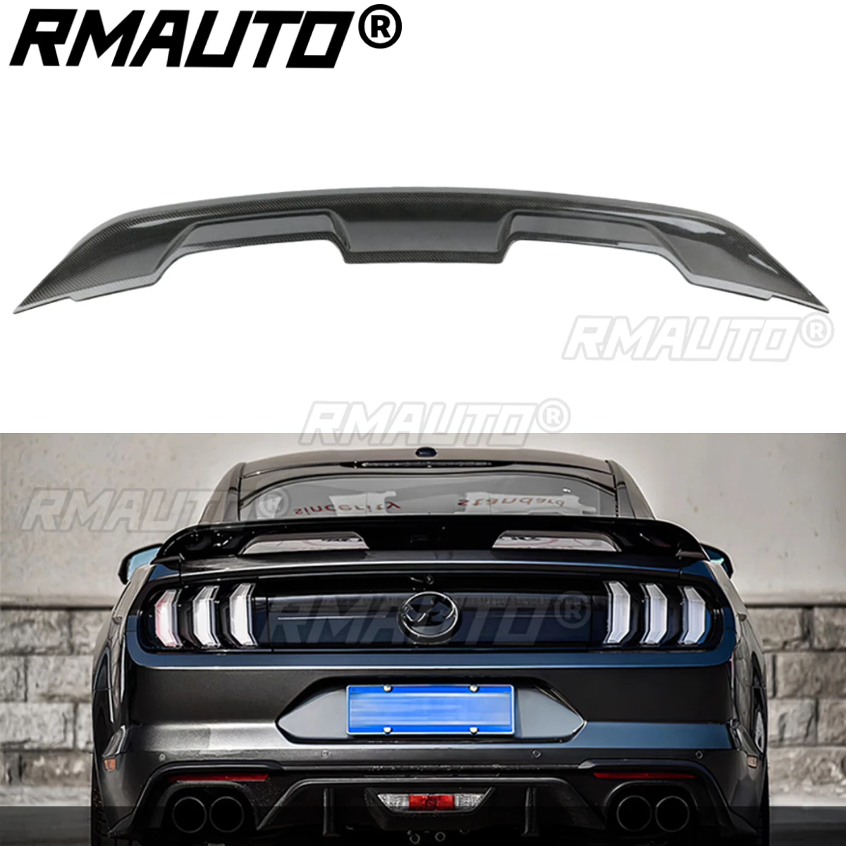 

Carbon Fiber GT500 Style Mustang Car Rear Trunk Spoiler Wing Lid for Ford Mustang 2015-2021 Rear Spoiler Wing Exterior Parts