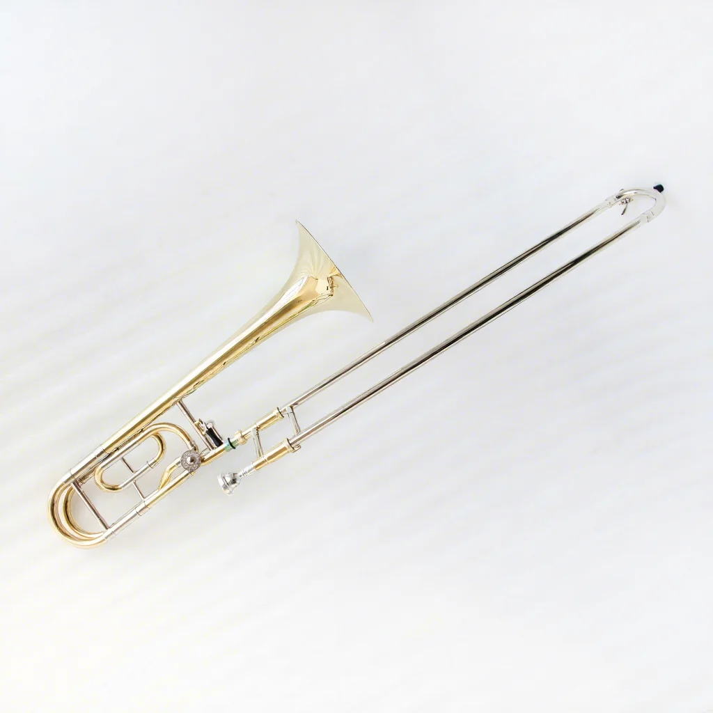 

High Quality Tenor Trombone Brass Instrument Bb/F Key Gold Lacquer Tenor Trombone