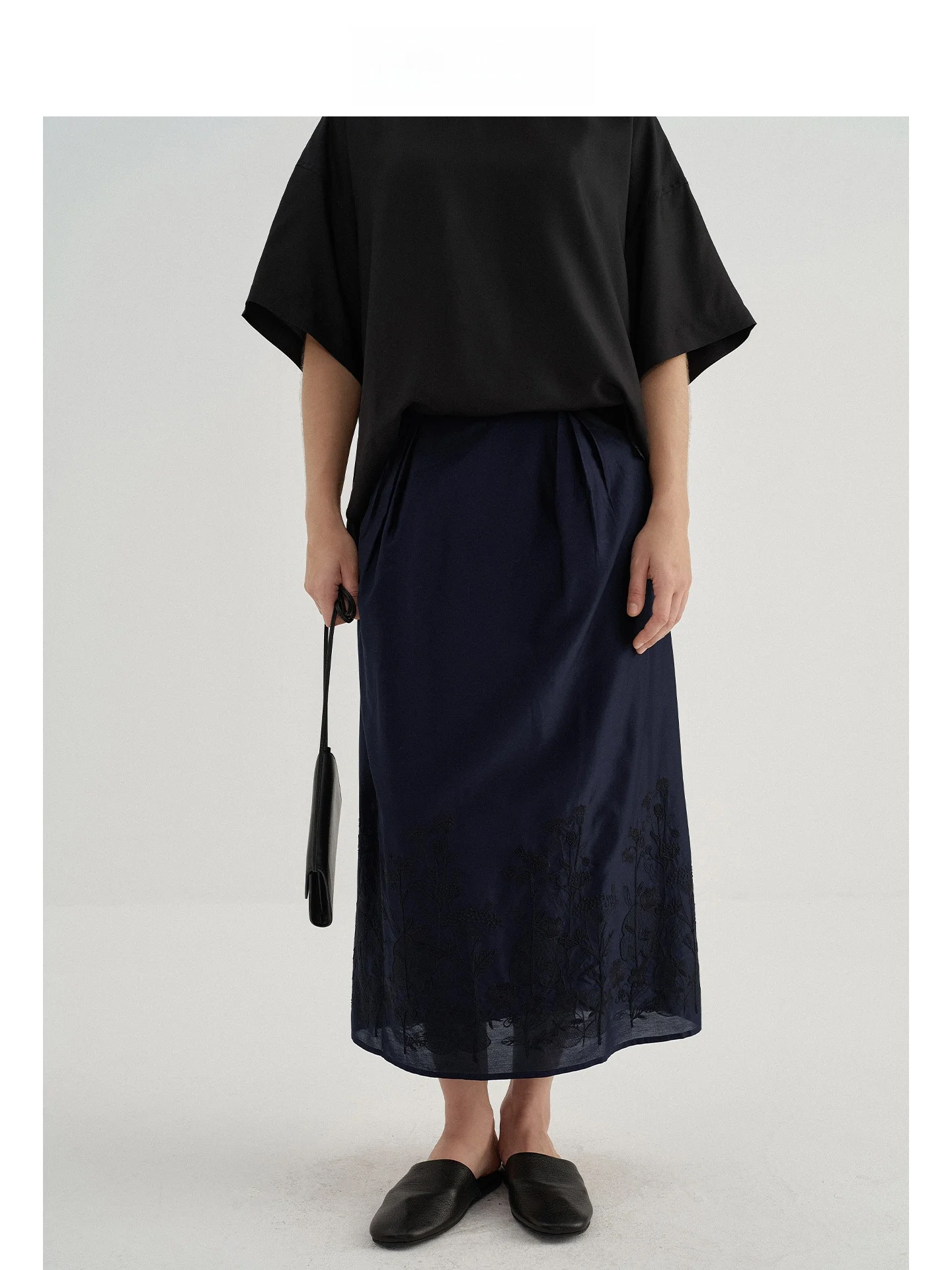 

Изысканная вышитая юбка с объемной 3D-вышивкой, миди, из смесового хлопка, на молнии, женская