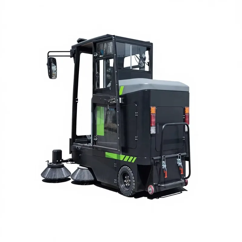 All Weather Fully Closed Driving Lithium Sweeper Large Sweeping Area Dust Removal Vehicle For Downtown Street