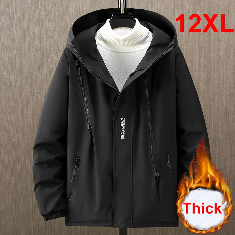 170KG Waterproof Parkas Men Winter Warm Thick Windbreak Jacket Plus Size 10XL 12XL Winter Camping Jacket Coat Male Big Size 11XL