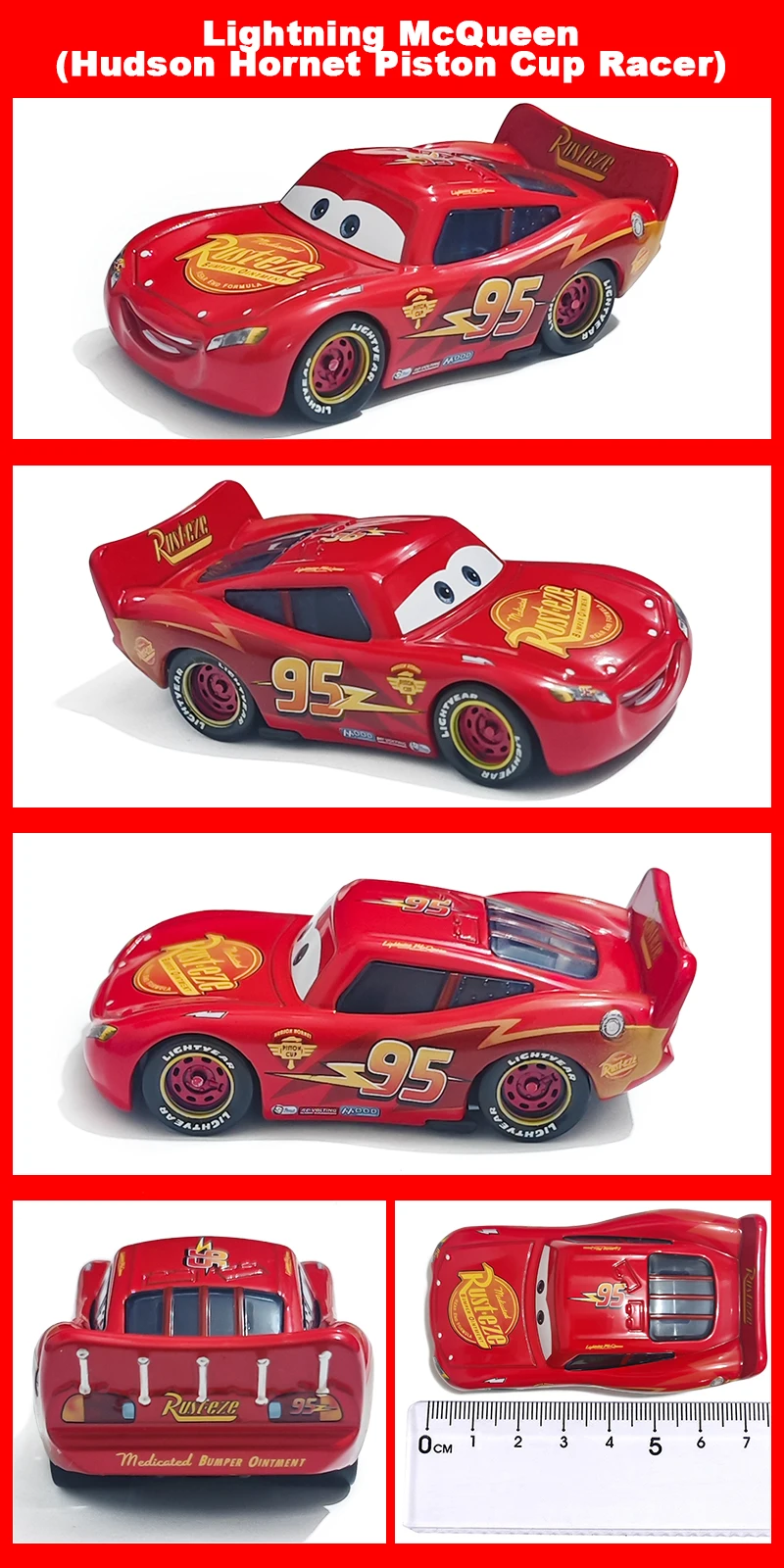 Pixar Cars Piston Cup Racer 43 Strip Weathers 1/55 Modell aus Metalldruckguss, Dinoco Car King Racing Toys, Kindergeschenke – Detail 27