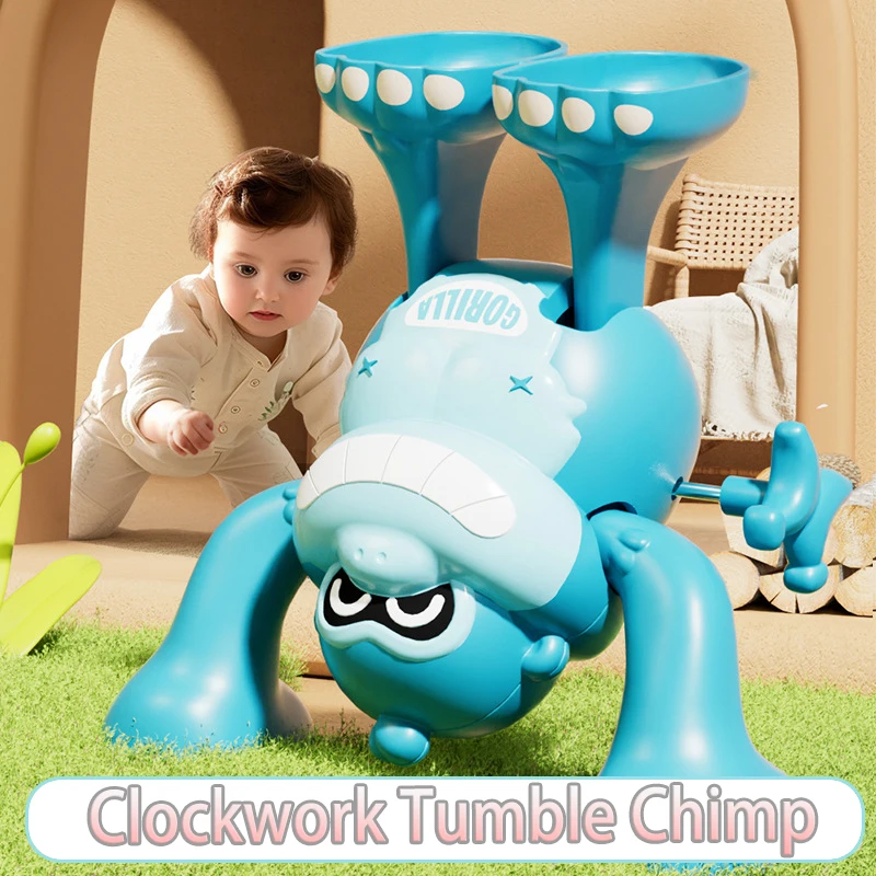 Creative Clockwork Tumbling Chimp Cartoon Simulation Animal Wind-up Chimp Toy Ornament Children's Decompression Educational Toys