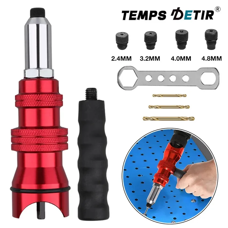 電動リベットガンアダプター-24mm-32mm-40mm-48mm-ホームコアブラインドリベットガン、アルミ合金リベットツール、コードレスリベットガン