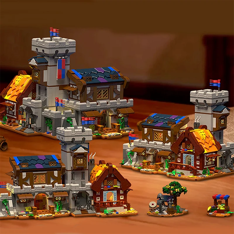 1760 قطعة ثلاثة في واحد قلعة القرون الوسطى مدينة بناء مجموعة عرض الشارع العمارة وحدات بنة التجمع أطقم منمذجة الهدايا #2