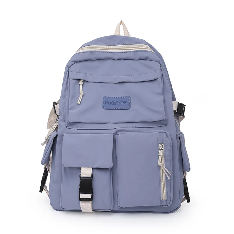 Large Capacity Canvas Black Backpack Light Simple Travel Bag Canvas Backpack Student School Bag Canvas Student Zipper Backpack
