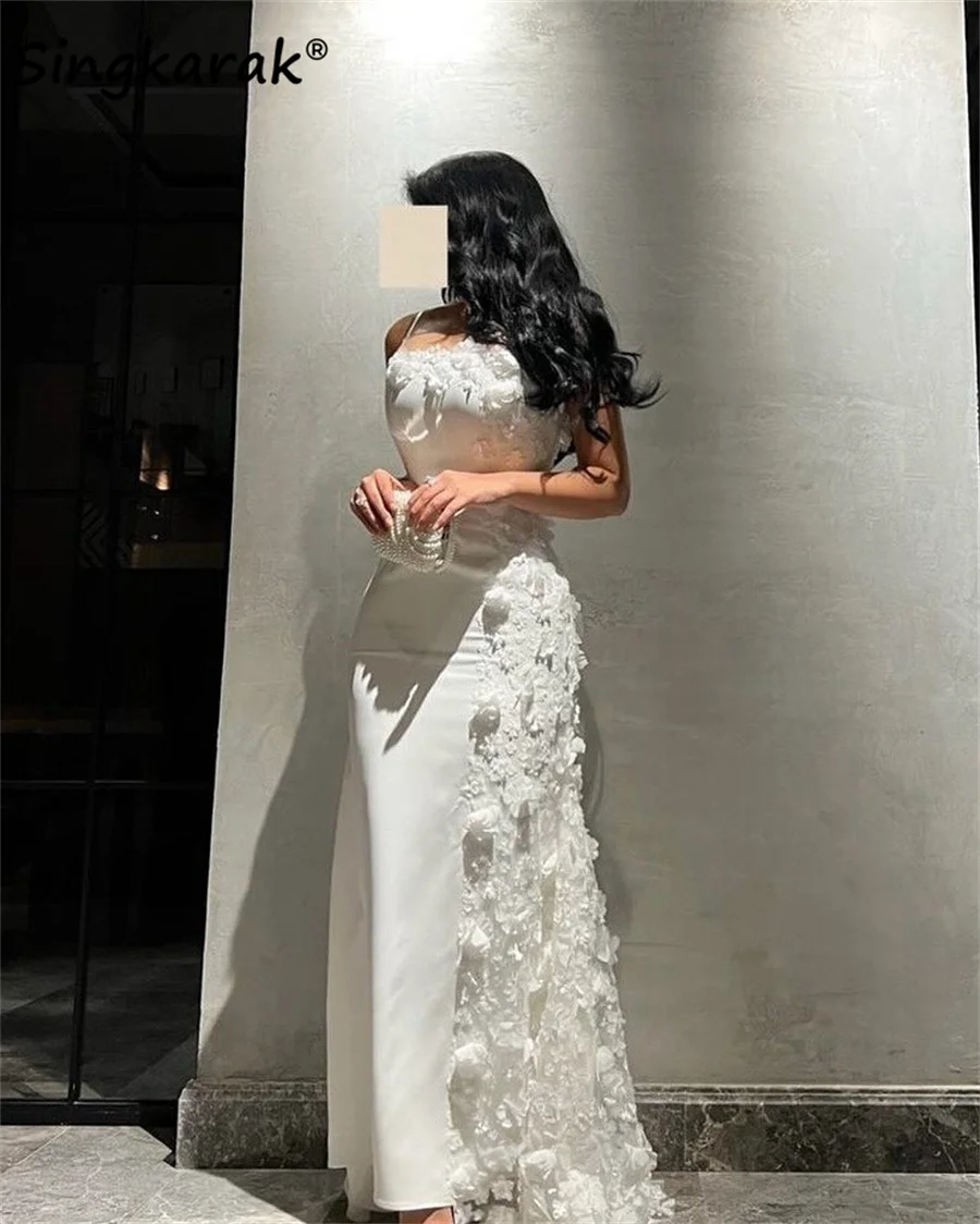 

Luxury White Saudi Arabic Evening Dresses 2025 Appliques Sweetheart Birthday Party Dress For Party Gown Vestidos De Noche Custom