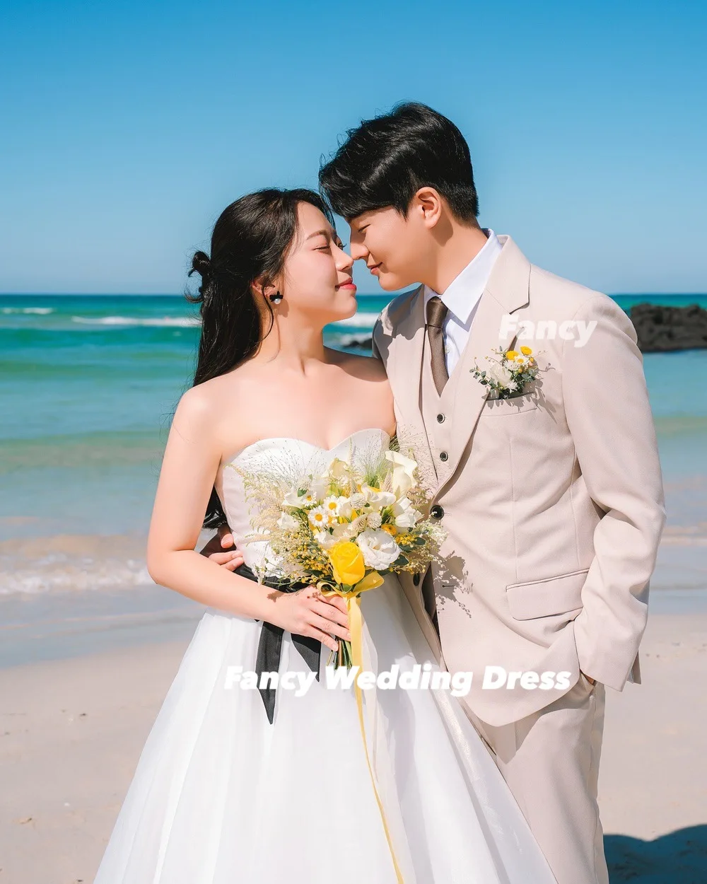 화려한 심플한 연인 웨딩 드레스 A 라인 오간자 이브닝 파티 드레스 백 코르셋 맞춤형