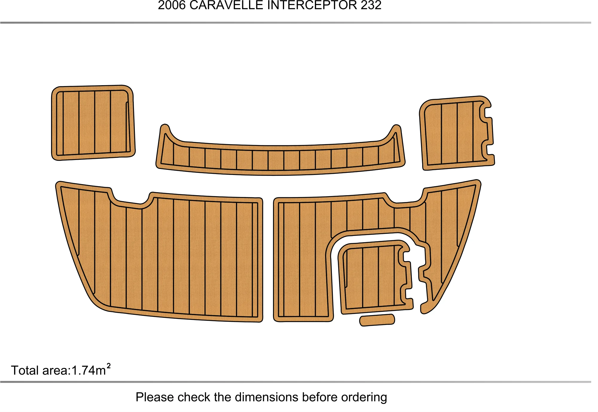 2006 CARAVELLE INTERCEPTOR 232  swimming platform 6mm EVA TEAK FLOOR Non-slip mat