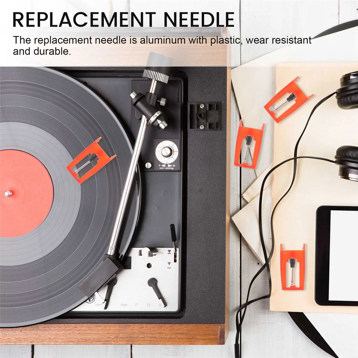 

8 Pcs Record Player Needle Turntable Ruby Replacement Stylus Needles for Vinyl Record Player HOT