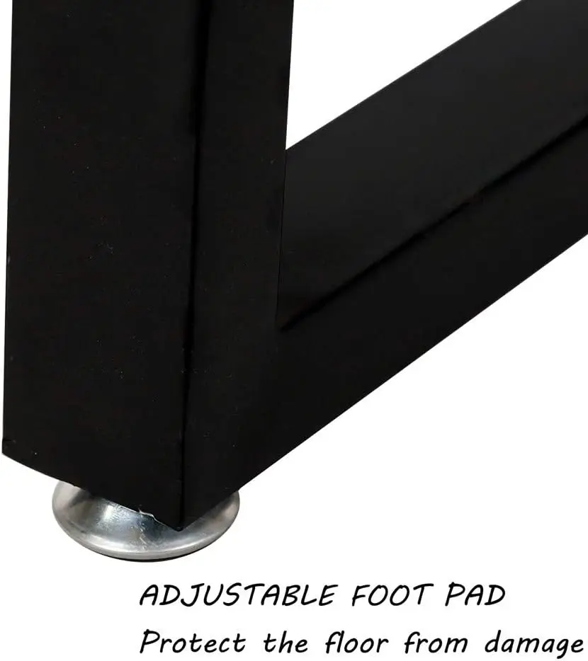 Patas de metal para mesa con forma trapezoidal, patas de mesa de metal de 28 "de alto, patas de escritorio de metal resistentes, patas de mesa industriales, juego de 2, negro