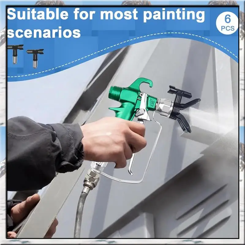 

AA46 Airless Paint 6 Airless Paint Double Sided Nozzles, 2 Nozzle Guards And6 Filters Forconstruction, Fence A