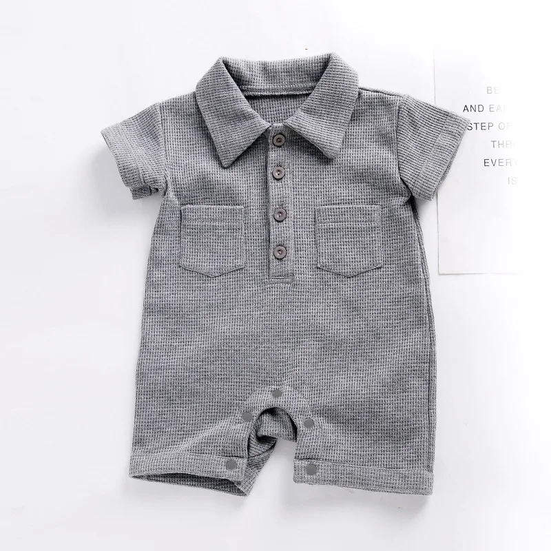 Summer Newborn Boy Clothes 0 To 3 Months Korean Fashion Casual Cotton Short Sleeve Jumpsuits Toddler Romper Baby Stuff BC812