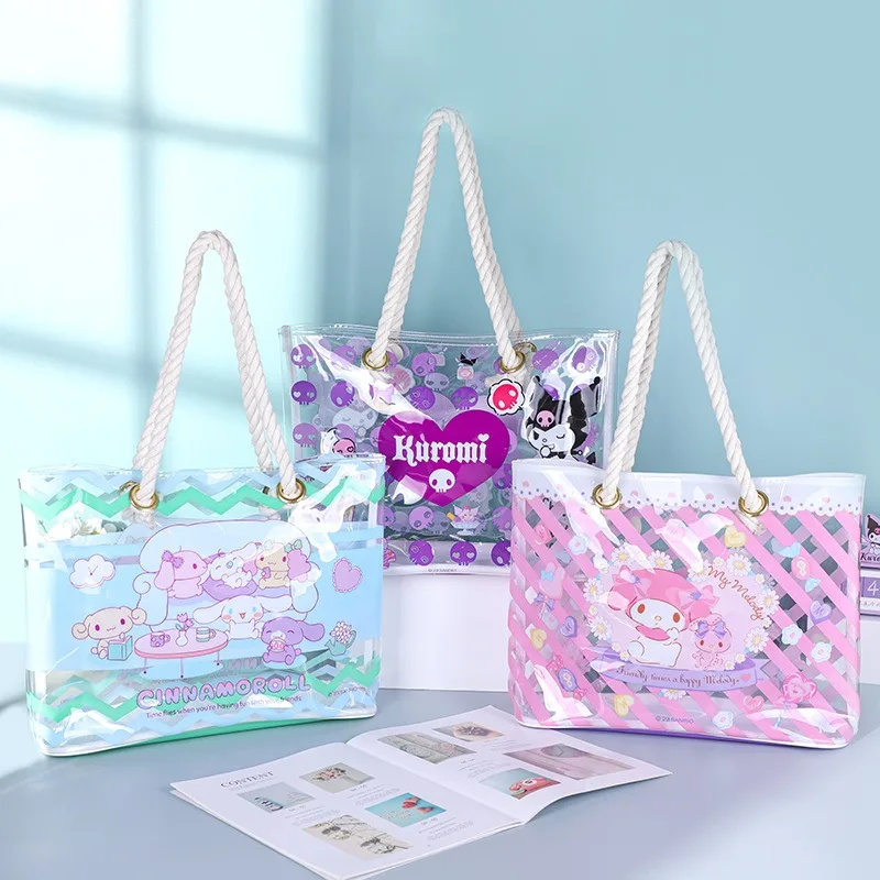 

Sanrio Kuromi Shoulder Bag Cinnamoroll My Melody Large Capacity Transparent Tote Jelly Crossbody Bag