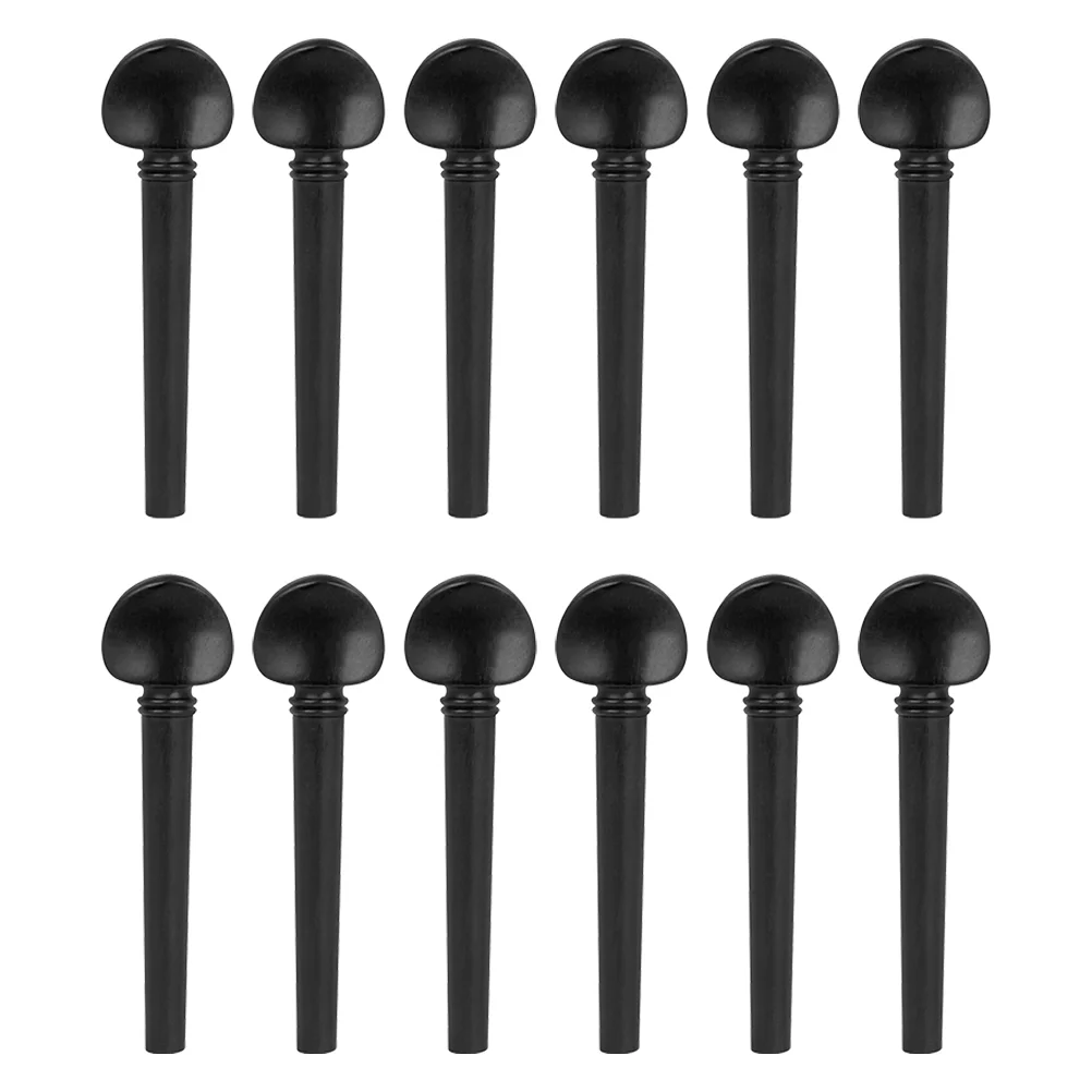 12 Pcs Oud Pegs Affordable Parts Supplies Practical Tuning Replacement Black Ebony Musical Instrument Accessories Crafts