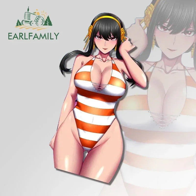 EARLFAMILY 13cm X 7cm For Anime Waifu Sexy Swim Suit Car Stickers Cartoon Simple Sunscreen Decals Scratch-Proof Car Styling
