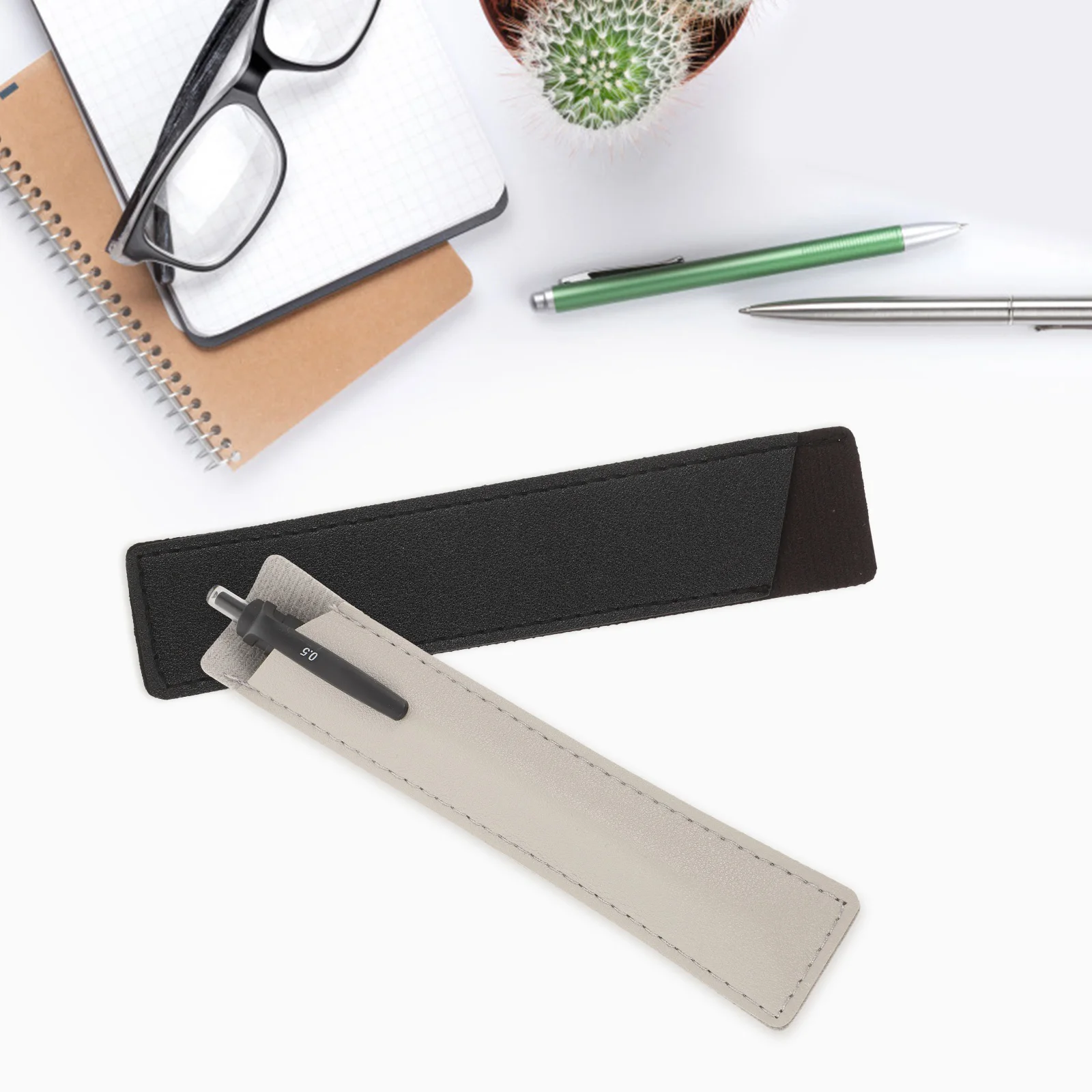 

12pcs Notebook Pen Holder Elastic Fabric Pouch Premium PU Belt Journal Planner Sleeve Gifts Christmas Valentine
