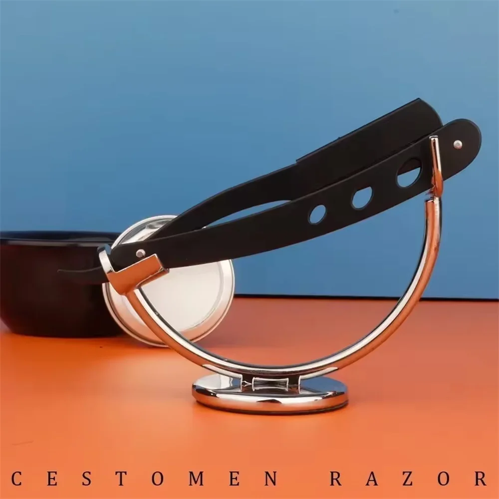 Barbershop All-Steel Razor Stainless Steel Trimmer Manual Knife Holder Razors Hairdressing Shaving Face Trimming Knife Holder