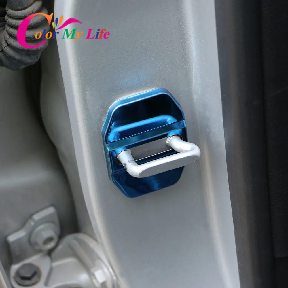 Color My Life Car Door Lock Protection Cover for Jeep Compass 2017 2018 2019 2020 Accessories Interior Door Locks Covers Trim