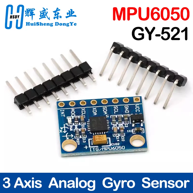 1-10pcs GY521 GY-521 MPU6050 IIC I2C Interface 3 Axis Analog Gyroscope Sensor Accelerometer Compatible Module for Arduino