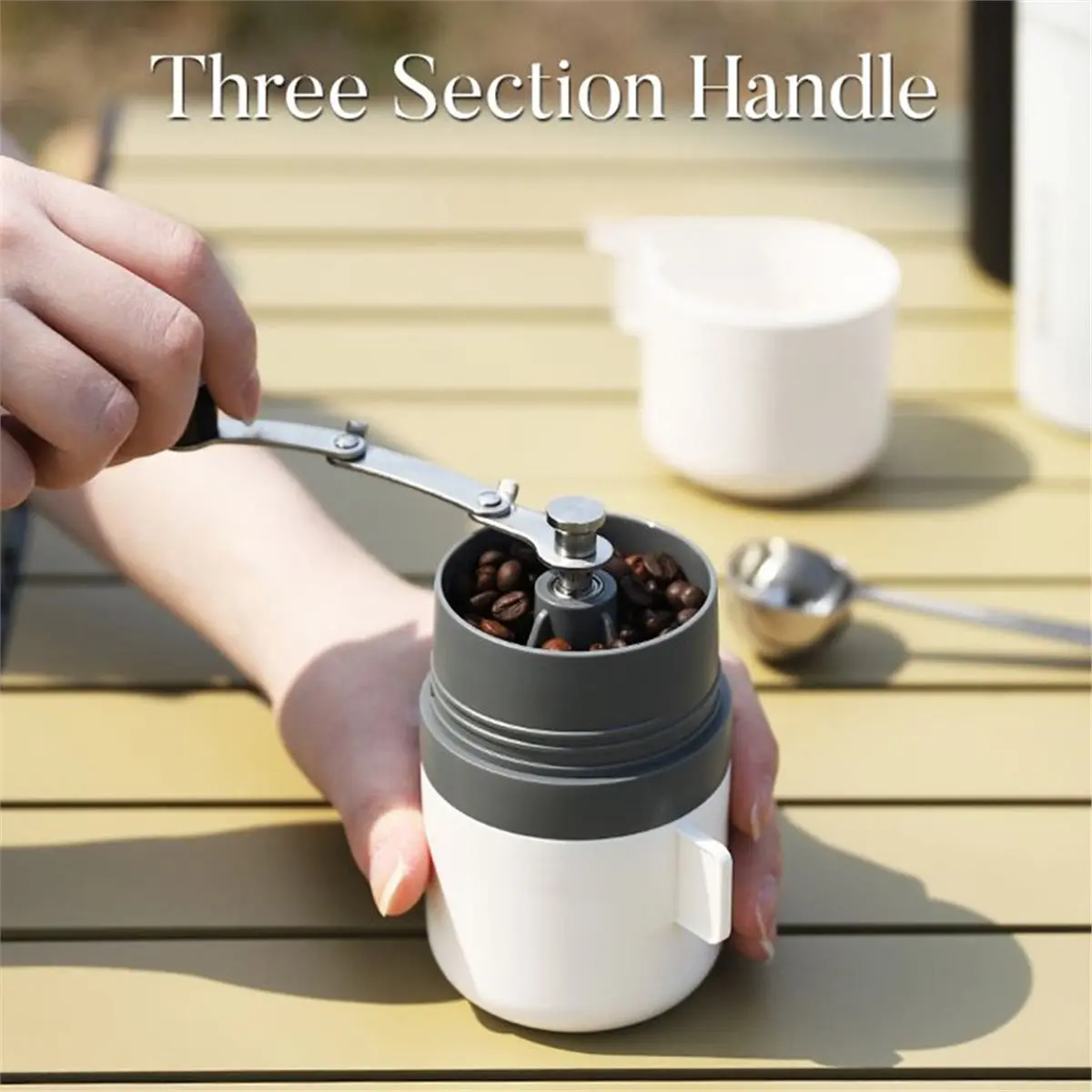 NOCM Portable Manual Coffee Bean Hand Crank Grinding Tool for Camping Travel Grinding for Coffee Compact