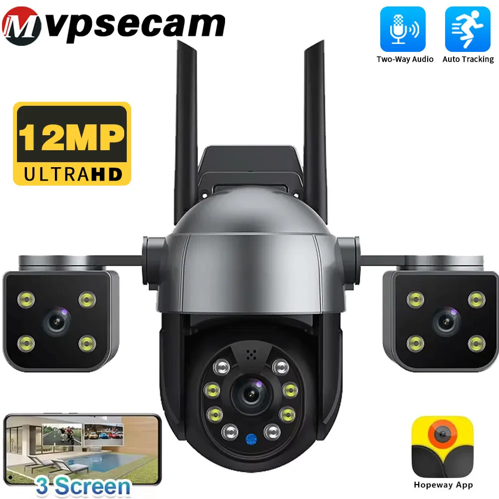 

6K 12MP WiFi Surveillance Camera Outdoor Dual Lens AI Human Detection Security Protection CCTV Video Surveillance Camera