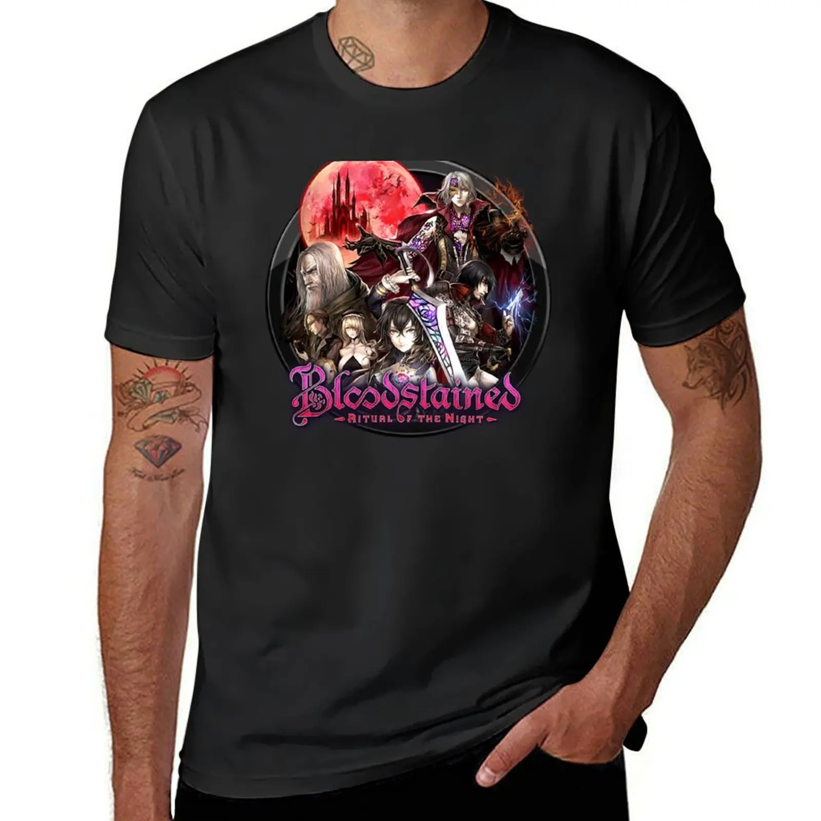 Bloodstained: Ritual of the Night T-Shirt korean fashion blacks T-shirts for men cotton