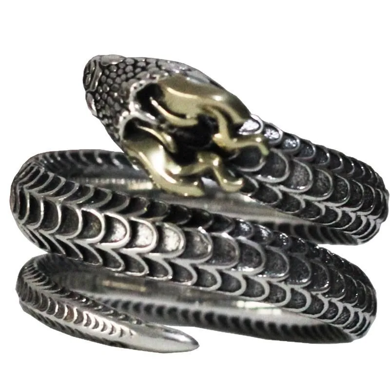 

Retro style animal spirit snake ring, men's exquisite punk style index finger rings, clothing accessories