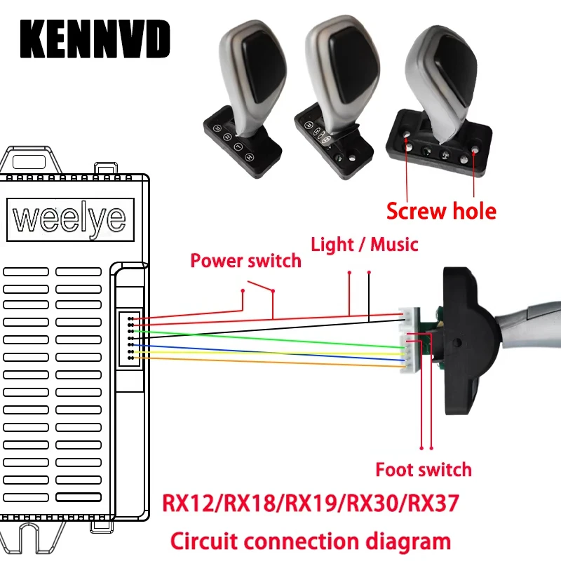 S9088 S2588 kinderen elektrische speelgoedauto vooruit en achteruit hoge en lage snelheid rit op auto elektronische versnelling handvat schakelaar