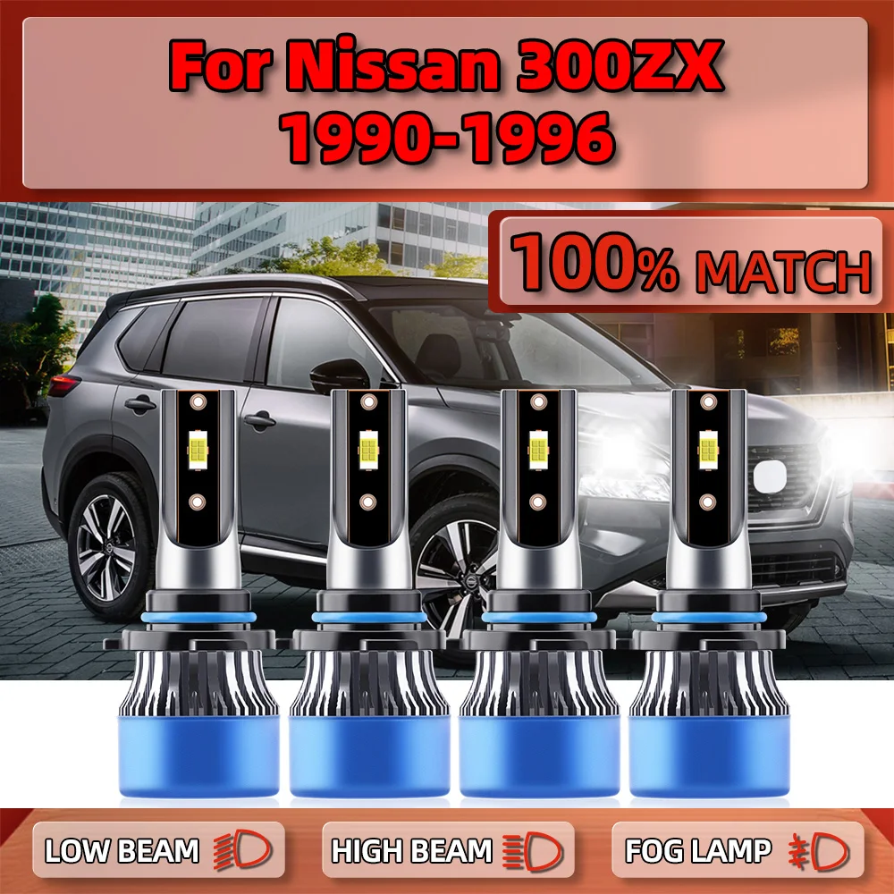 40000LM LED Headlight Bulbs 9005 9006 HB3 HB4 Auto Headlamps 12V 6000K For Nissan 300ZX 1990 1991 1992 1993 1994 1995 1996