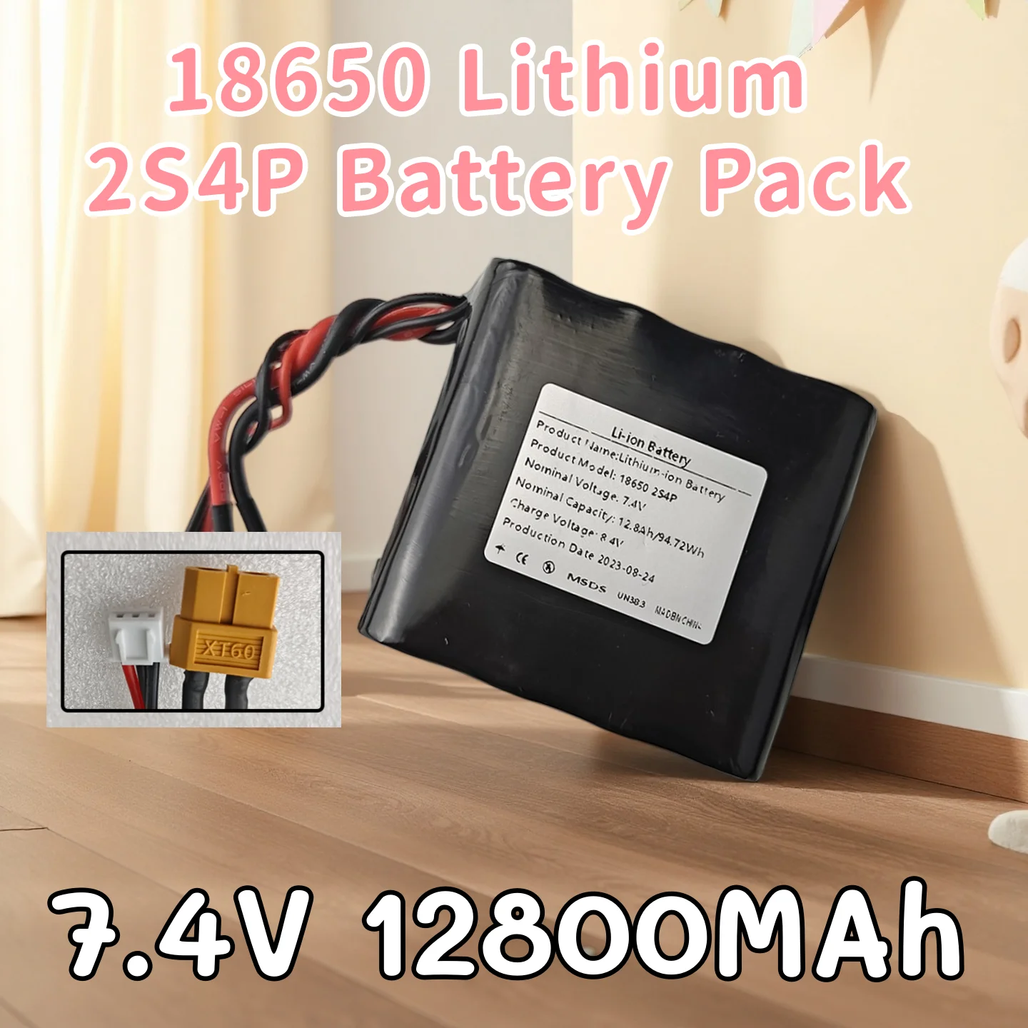 

Аккумулятор Li-ion XH2.54-3P XT60 2S4P 7.4V 12800mAh для различных радиоуправляемых самолетов, дронов и квадрокоптеров
