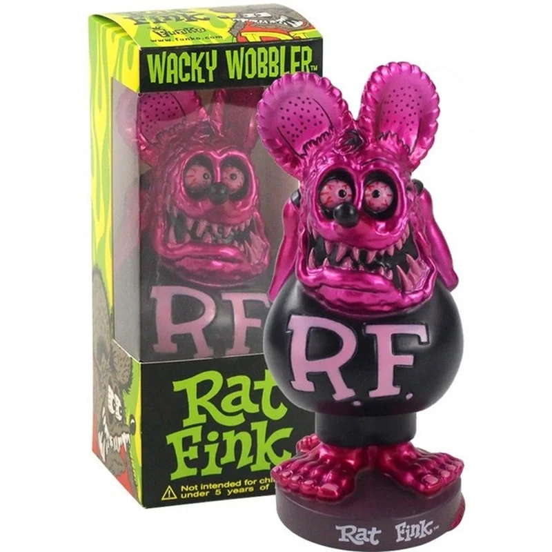 Purle Black Rat Fink Figure Roth Ed Big Daddy  Bobble head Wacky Wobbler Box