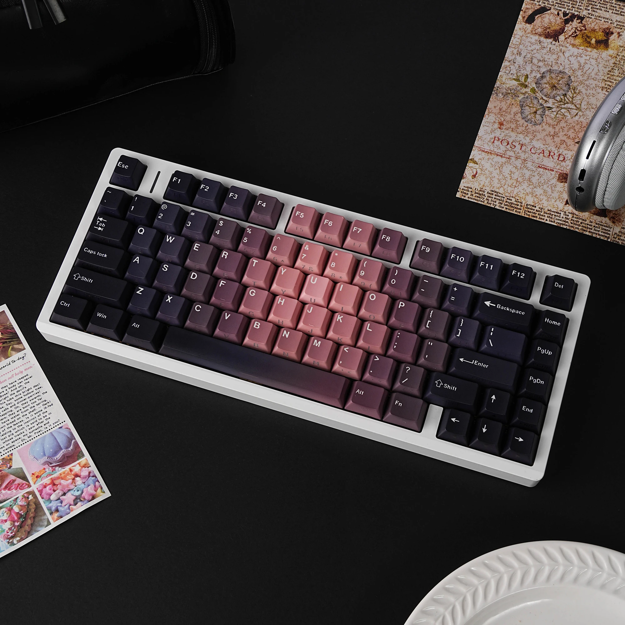 

Blackberry 5.0 Keycaps Dye-Sub PBT Side light Cherry Profile Spanish Arabic French German Russian For Mechanical Keyboard R75