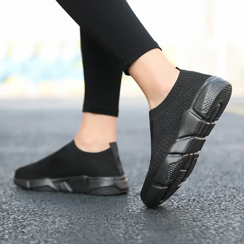 Sneakers Women Shoes Knitting Sock Sneakers Women Slip On Laides Walking Shoes for Woman Loafers Flats Tenis Famela Plus Size - Image 3