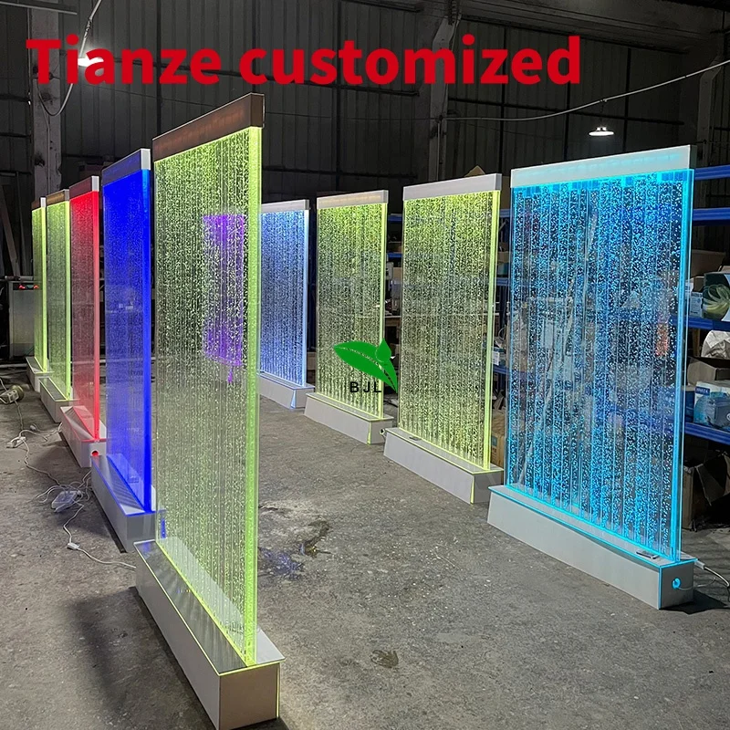 (Customized) indoor screens room dividers decoration multi color led glowing acrylic water bubble wall