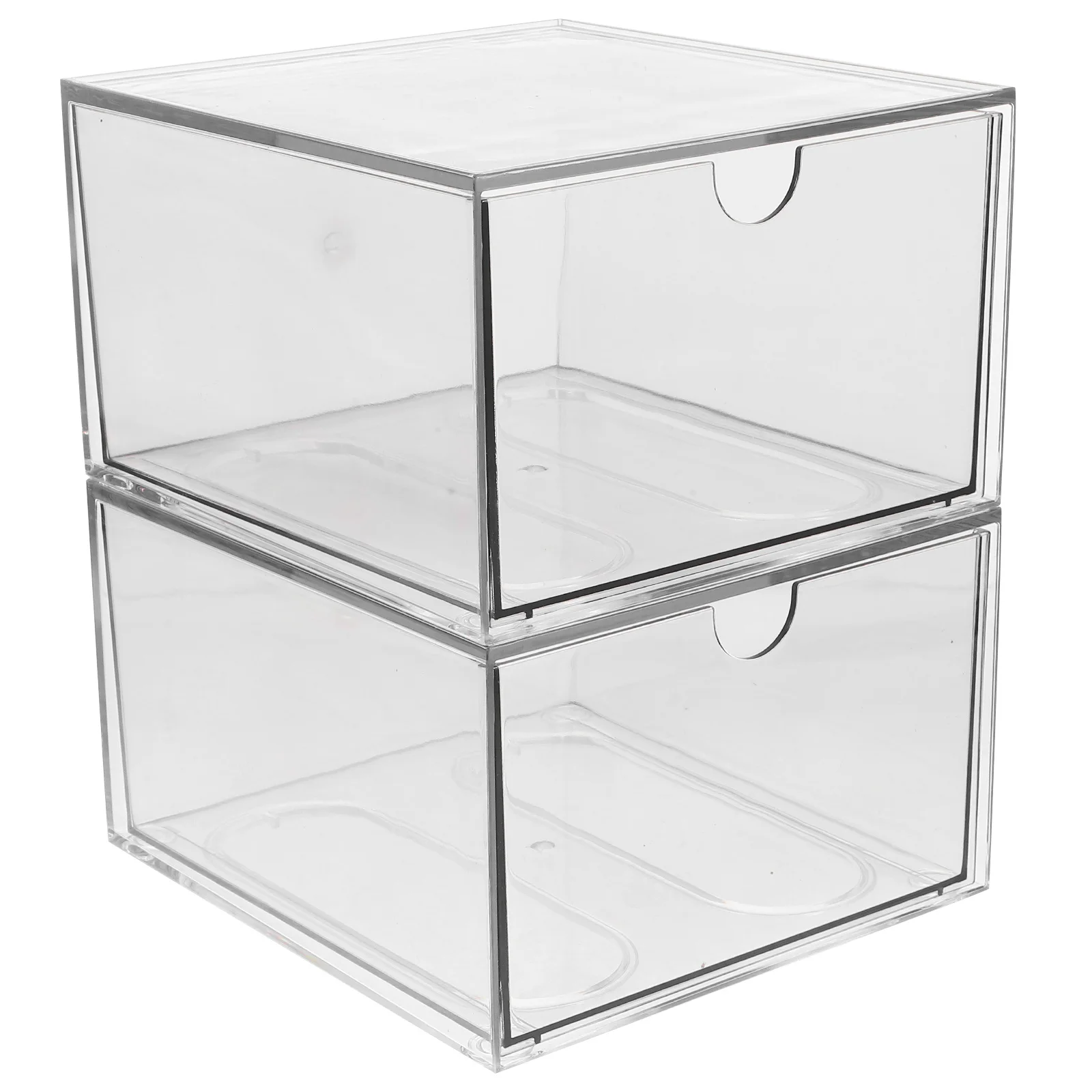 

2pcs Storage Box Transparent Acrylic Bathroom Organizer Face Towel Holder Desk Skincare Container Tissue Rack