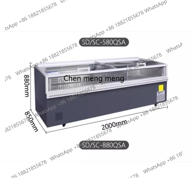 

Display cabinet Commercial automatic cream combination Island cabinet Panoramic window Energy-saving glass Refrigerated freezer