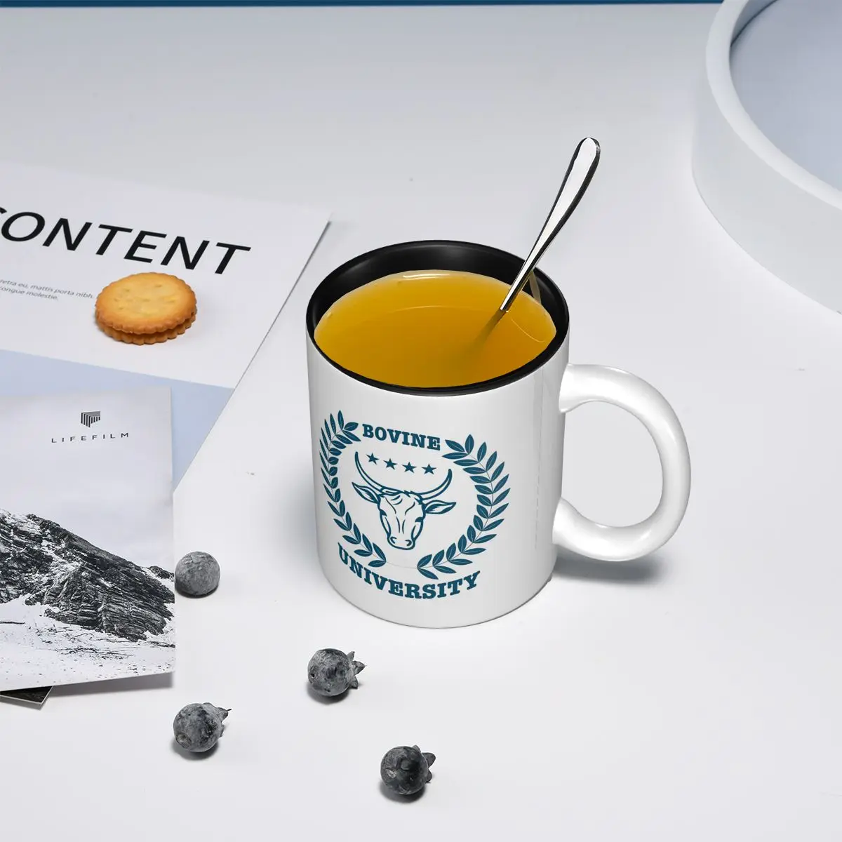 Bovine University Logo Mug Funny Ceramic Coffee Cups Tea Mugs Milk Cup Drinkware Gifts for Friends