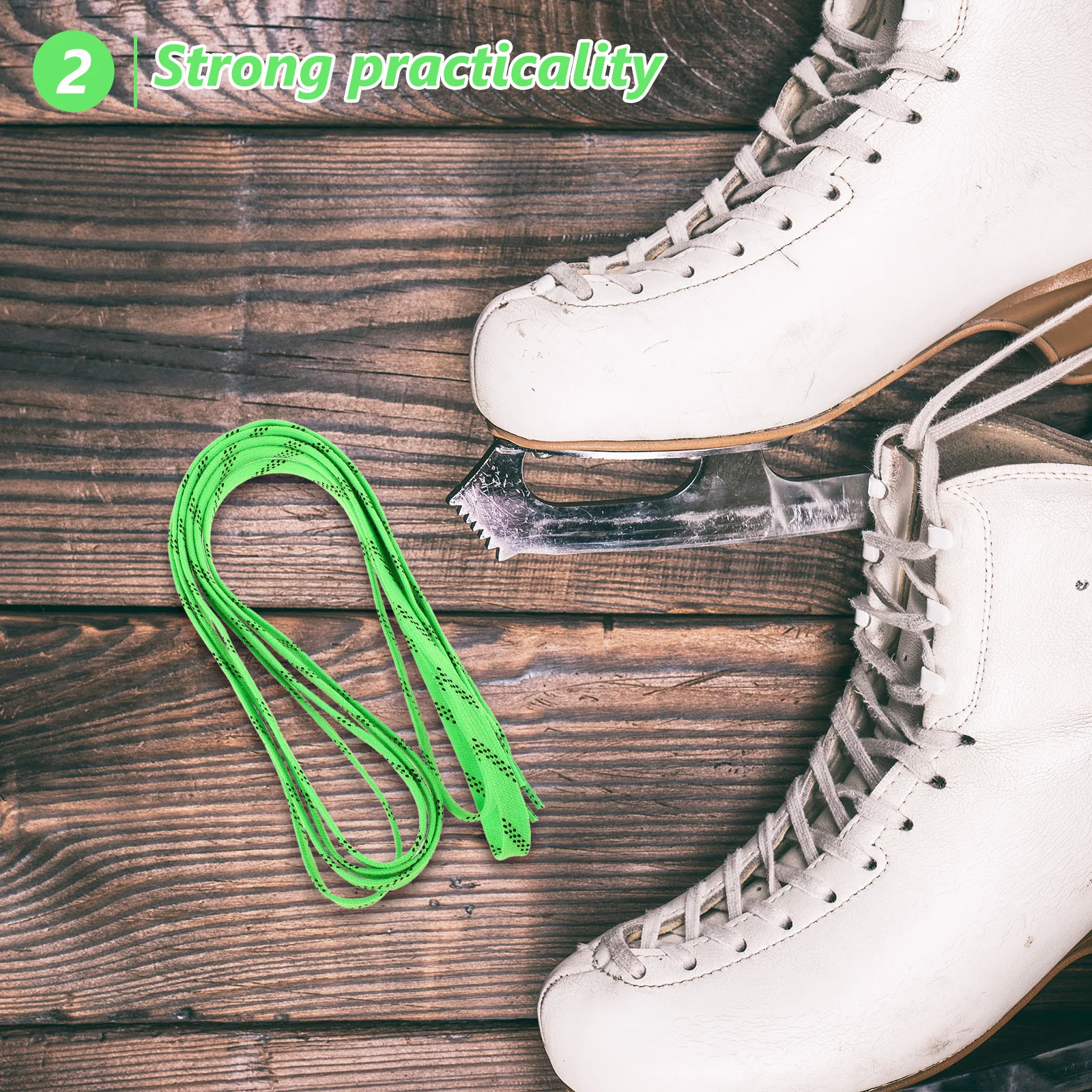 

1Pair Flat Ice Skate Laces Hockey Skates Waxed Replacement Laces for Figure Roller Skates Ski Boots High Durability Secure Fit