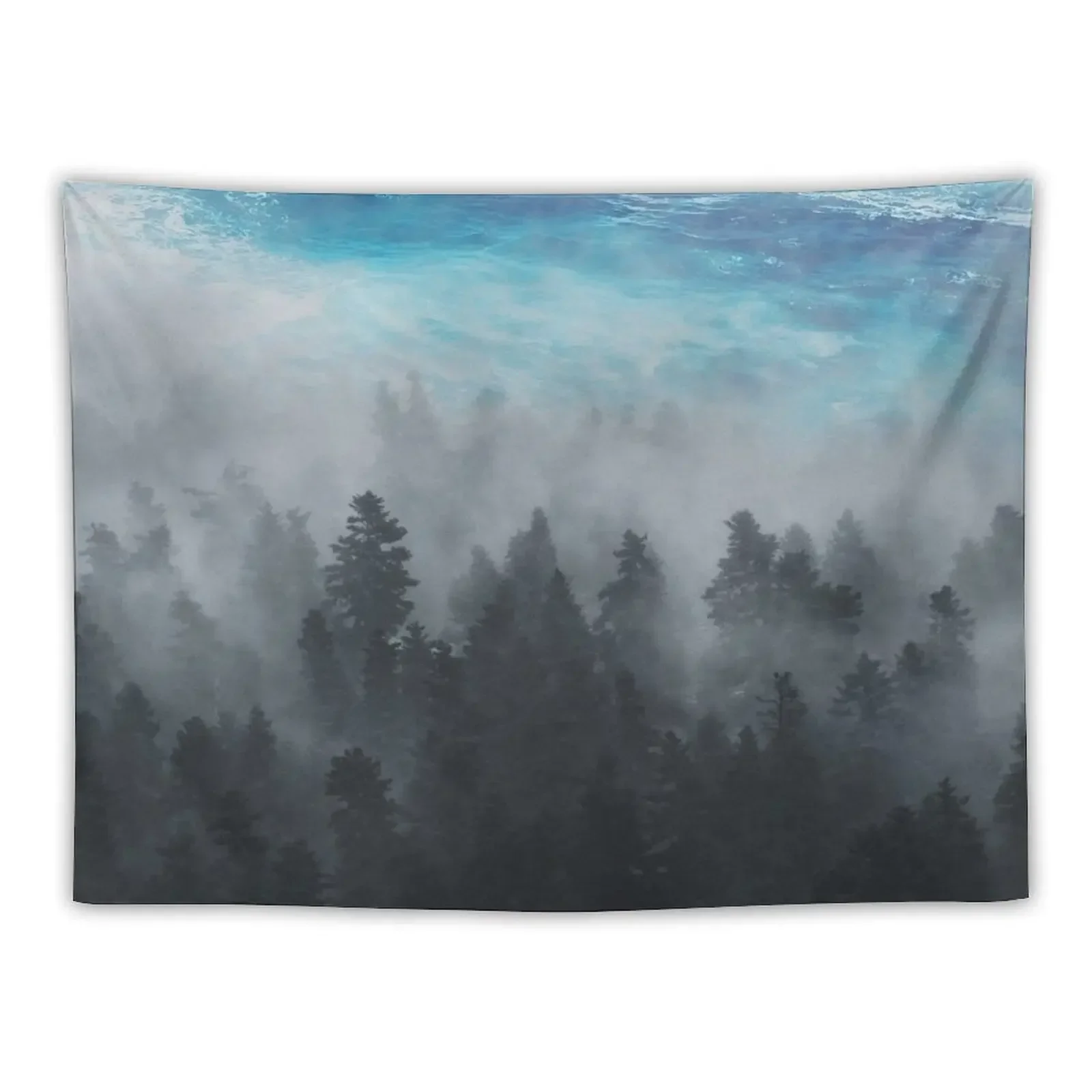 Misty Forest & Ocean Beauty Tapestry Aesthetic Room Decor Home Decorators Wall Mural Tapestry