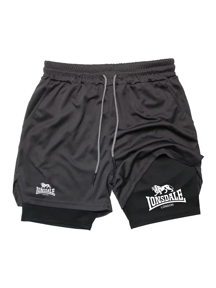 

Мужские двухслойные повседневные спортивные брюки, дышащие шорты для бега и тренировок, удобные шорты для физических упражнений и фитнеса DF0002