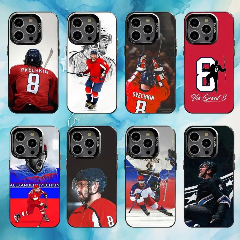 

Hockey Player A-Alex Ovechkin Phone Case For iPhone17,16,15,14,13,12,11 Plus,Pro Max Black Candy silver phone case