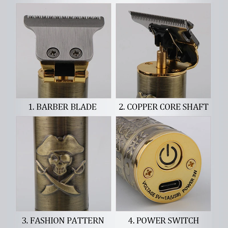 Kemei-男性用コードレスヘアトリマー,プロのヘアシェーバー,LCDディスプレイ,ハゲ,ヘアカット,0mm