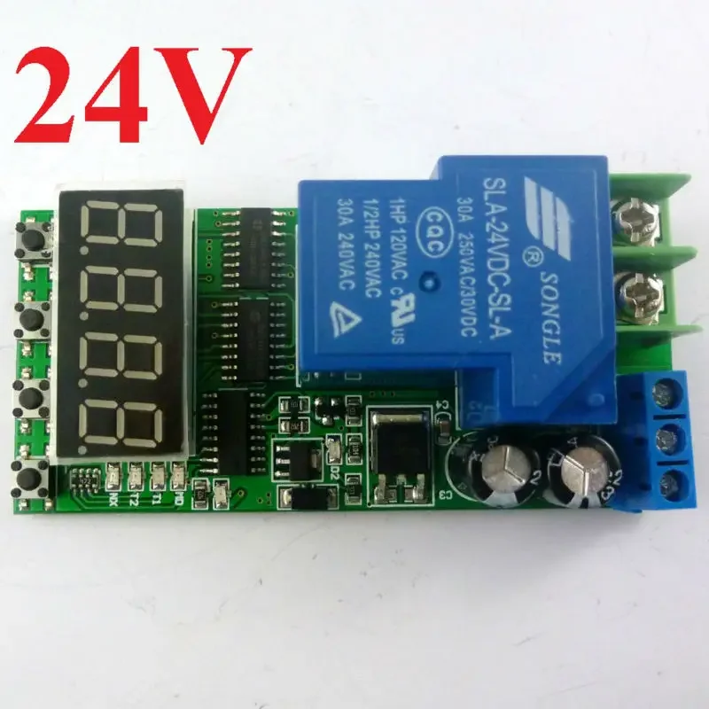 2 Pcs DC 24V 30A 2.5-24V High Trigger Cycle Timer Time Delay Relay Switch Board For Power Supply Charging Module